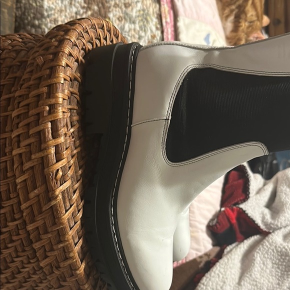 Marc Fisher White and Black Combat Boots - Picture 2 of 7